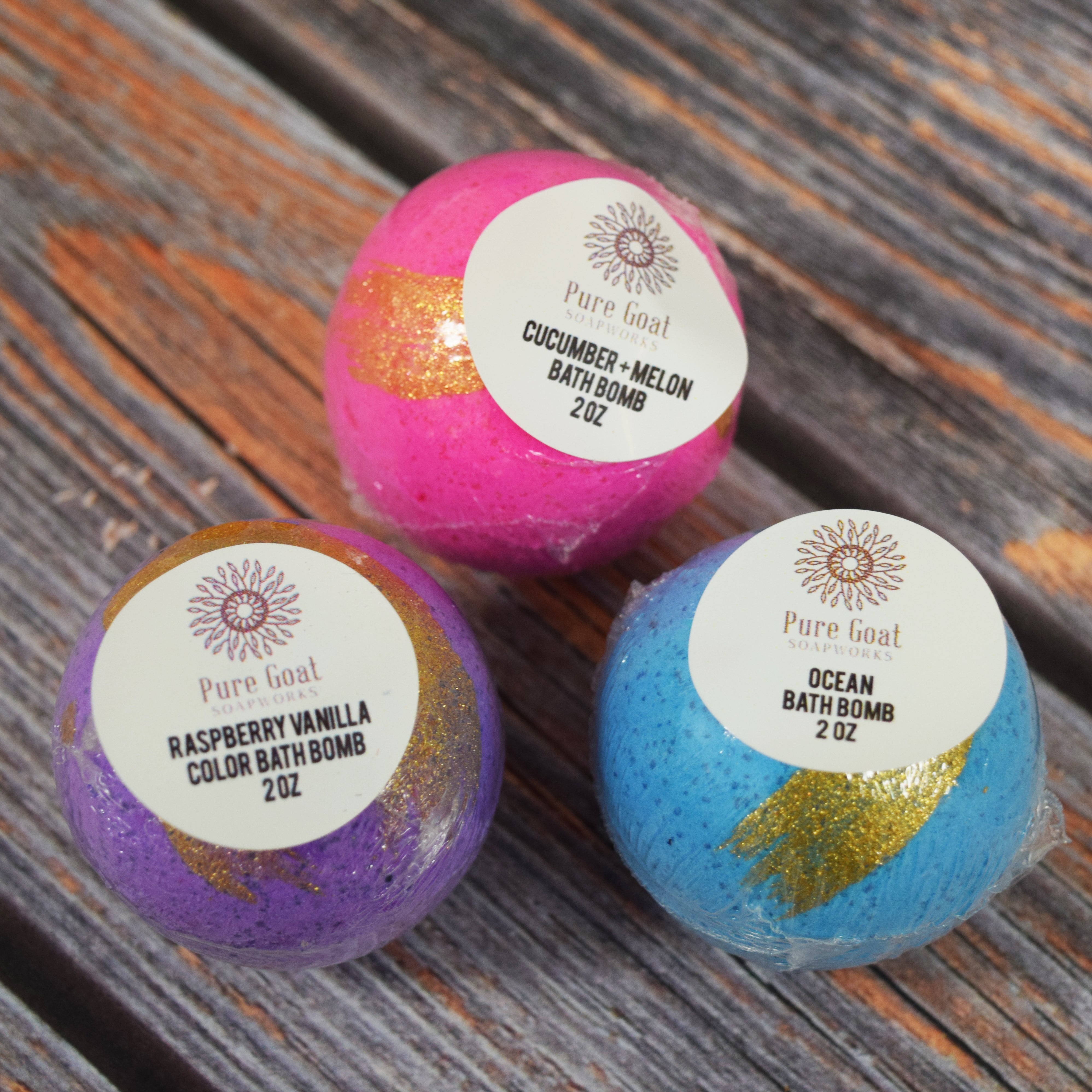 Color Bath Bomb Set of 3 (NEW!) - Pure Goat Soapworks