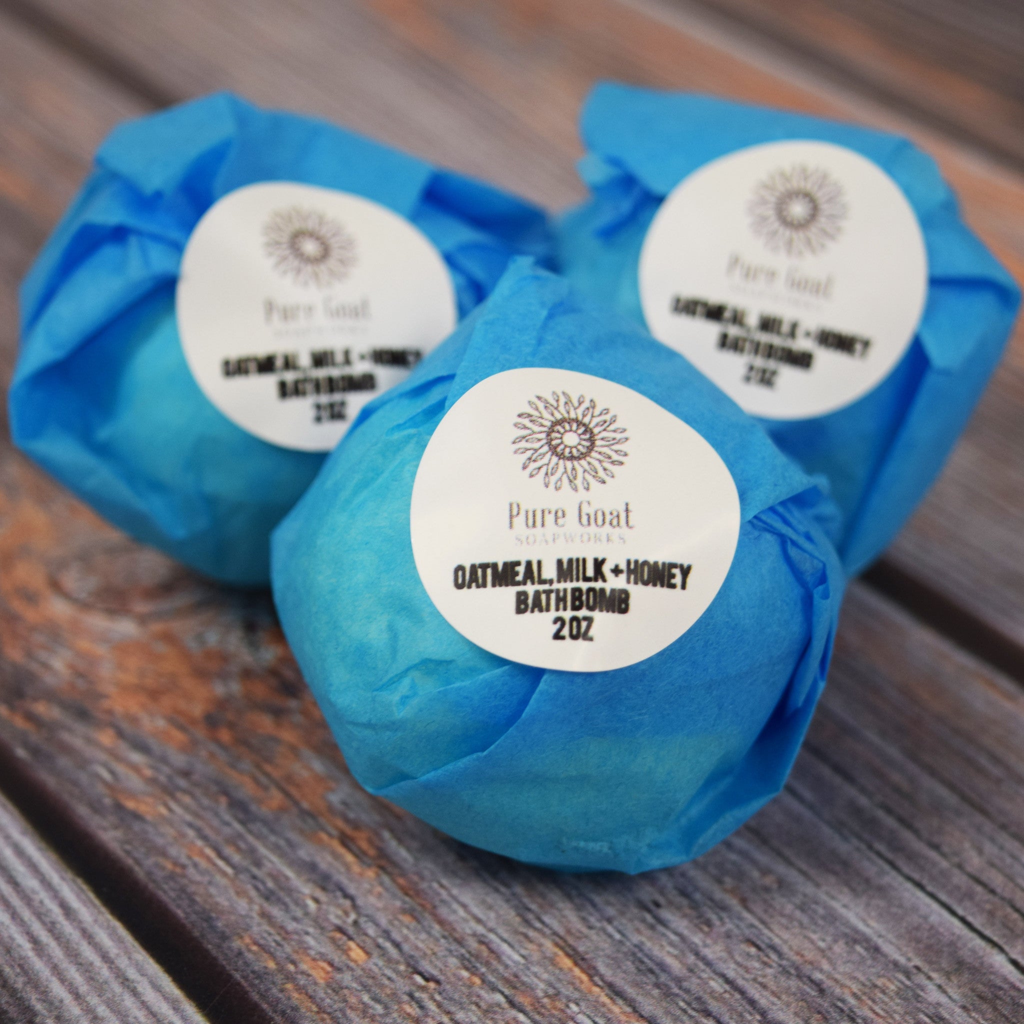 Natural Spa Bath Bomb Set of 3 - Pure Goat Soapworks